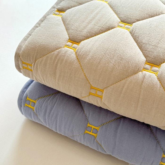 91家纺网 家纺一手货源 找家纺 3C 2024新款H全棉水洗棉床笠 叠拍图