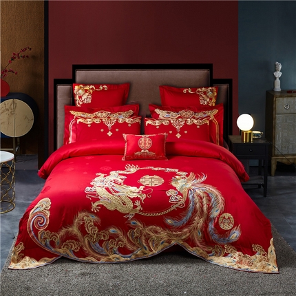 91家纺网 家纺一手货源 找家纺 （总）2023新款120s提花长绒棉婚庆多件套系列