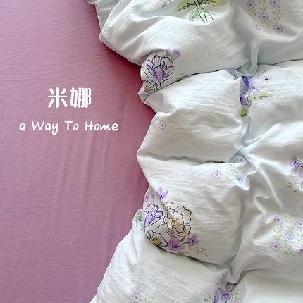 91家纺网 家纺一手货源 找家纺 （总）阿曼达 2024新款ins博主风亲肤柔软印花卡通水洗m四件套（专版花型）