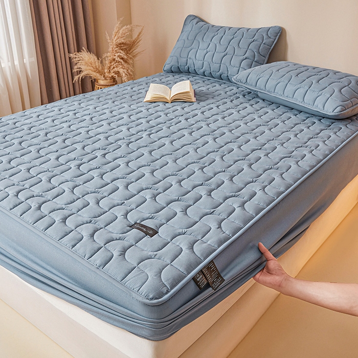 91家纺网 家纺一手货源 找家纺 3C 2025新款A类亲肤夹棉床笠-阡陌 阡陌 海洋蓝