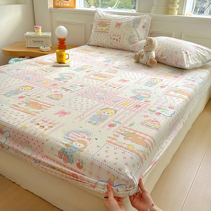 91家纺网 家纺一手货源 找家纺 （总）希诺家居 2025新款全棉纯棉卡通小清新床笠