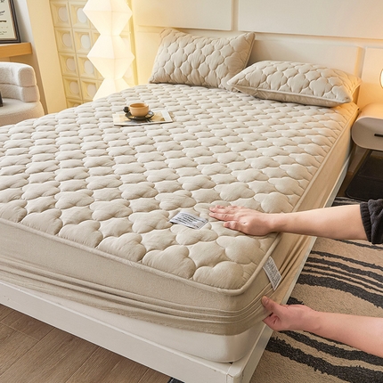 91家纺网 家纺一手货源 找家纺 （总）3C 2025新款全棉水洗棉夹棉床笠-梦屿系列