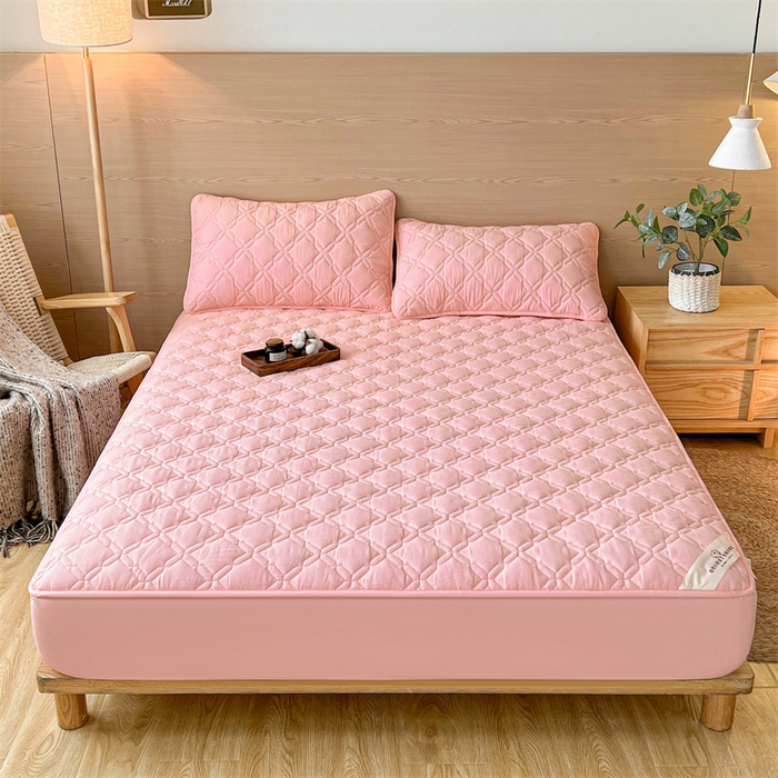 91家纺网 家纺一手货源 找家纺 3C 2024新款A类全棉抗菌防水床笠 全棉防水-灵玉色