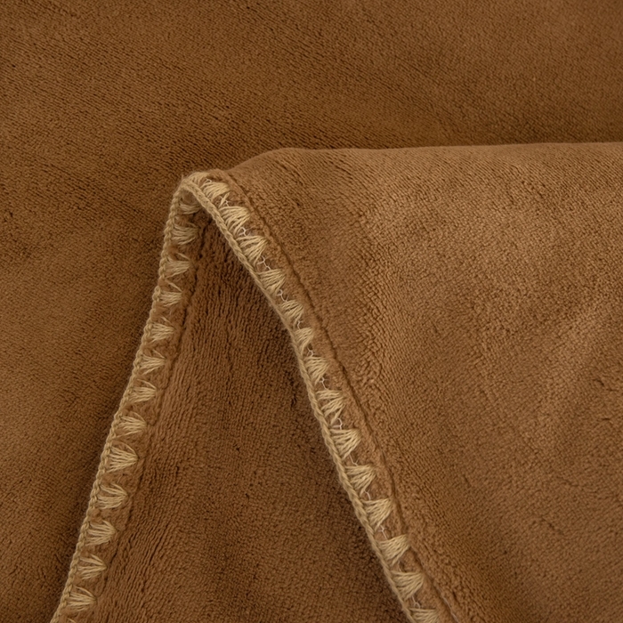 91家纺网 家纺一手货源 找家纺 法芙娜 2025新款牛奶绒被套毯 咖色