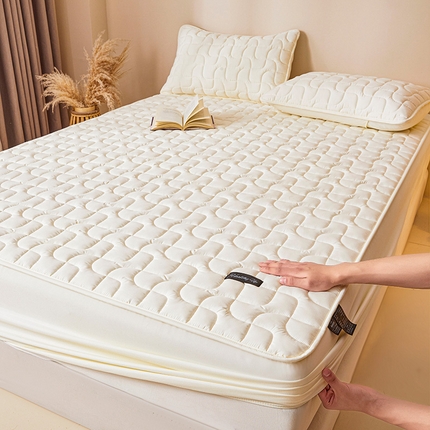 3C 2025新款A类亲肤夹棉床笠-阡陌 阡陌 珍珠白