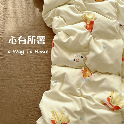 91家纺网 家纺一手货源 找家纺 （总）阿曼达 2024新款ins博主风亲肤柔软印花卡通水洗m四件套（专版花型）