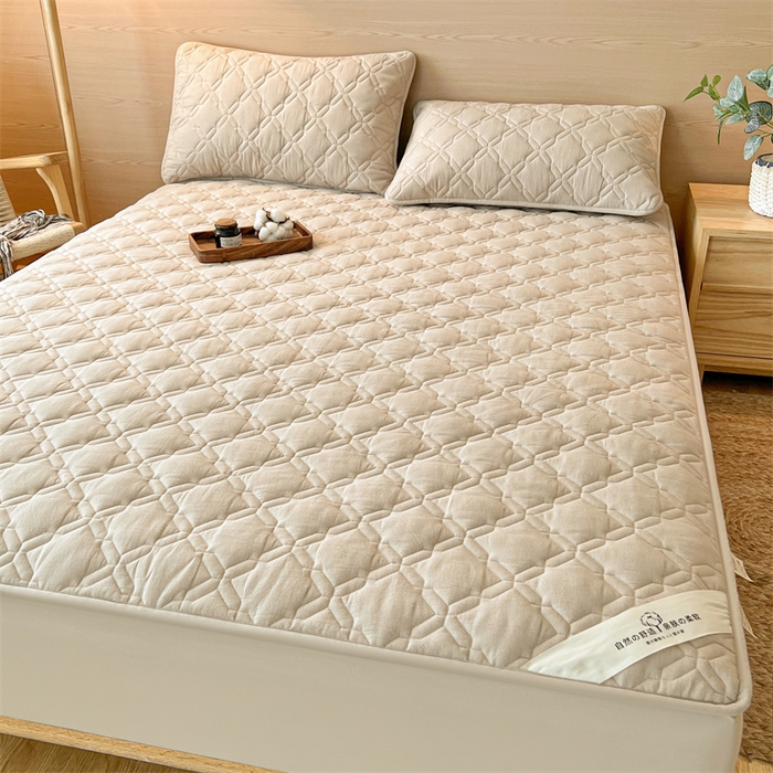 91家纺网 家纺一手货源 找家纺 3C 2024新款A类全棉抗菌防水床笠 全棉防水-清新灰