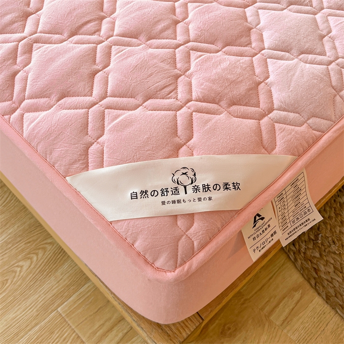 91家纺网 家纺一手货源 找家纺 3C 2024新款A类全棉抗菌防水床笠 全棉防水-灵玉色