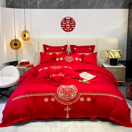 91家纺网 家纺一手货源 找家纺 （总）东方合美（原：皇家传奇） 2023新款100磨毛婚庆多件套系列