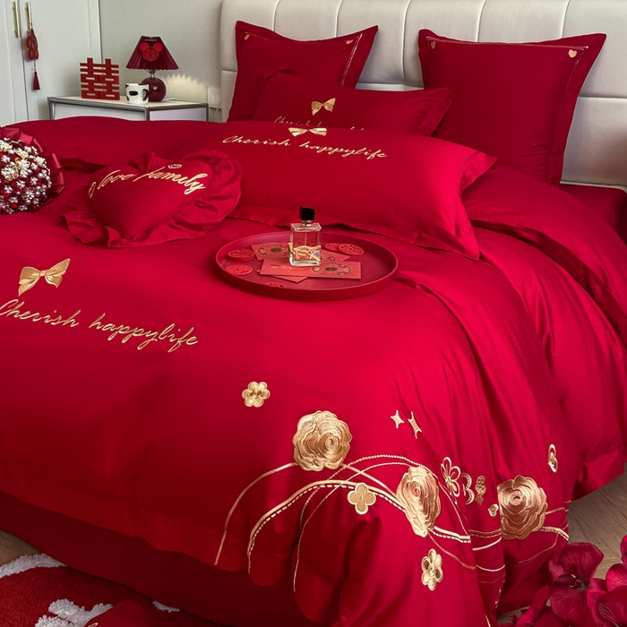 91家纺网 家纺一手货源 找家纺 东方合美（原：皇家传奇） 2023新款小红书风格热款40S婚庆系列 玫瑰