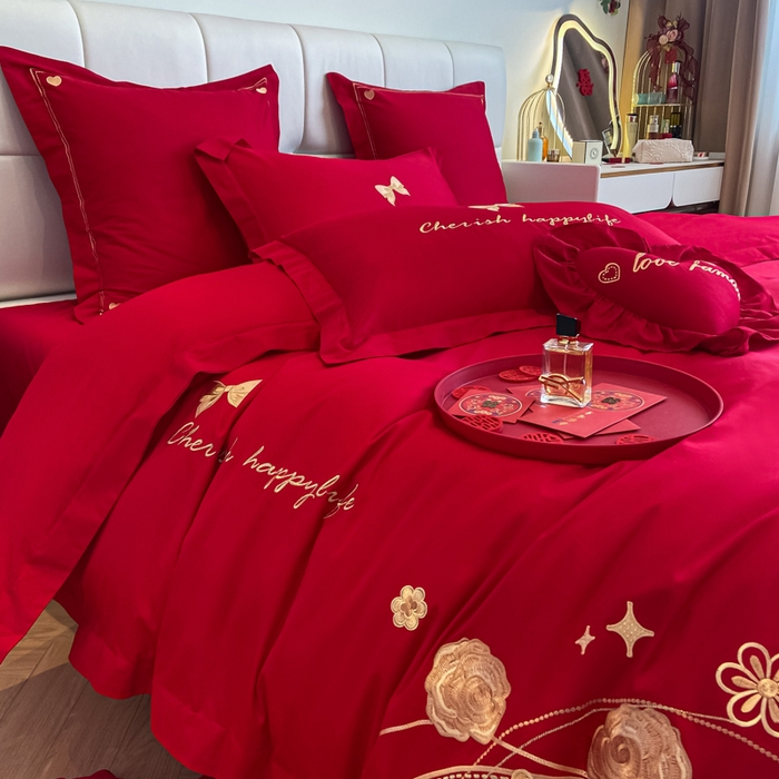 91家纺网 家纺一手货源 找家纺 东方合美（原：皇家传奇） 2023新款小红书风格热款40S婚庆系列 玫瑰