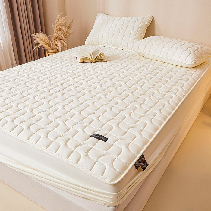 91家纺网 家纺一手货源 找家纺 3C 2025新款A类亲肤夹棉床笠-阡陌 阡陌 珍珠白