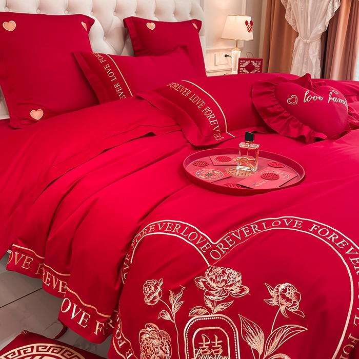 91家纺网 家纺一手货源 找家纺 东方合美（原：皇家传奇） 2023新款亲肤舒适时尚婚庆四件套系列 爱丽丝