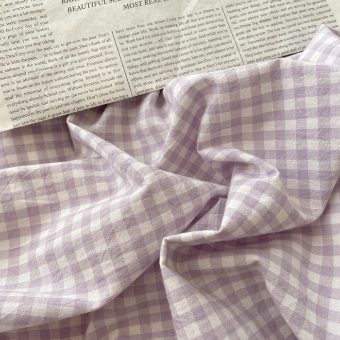 91家纺网 家纺一手货源 找家纺 2025新款A类亲肤舒适软糯云柔水洗棉大眼睛毛巾绣混搭格子撞色系列四件套 大眼紫小格奶黄