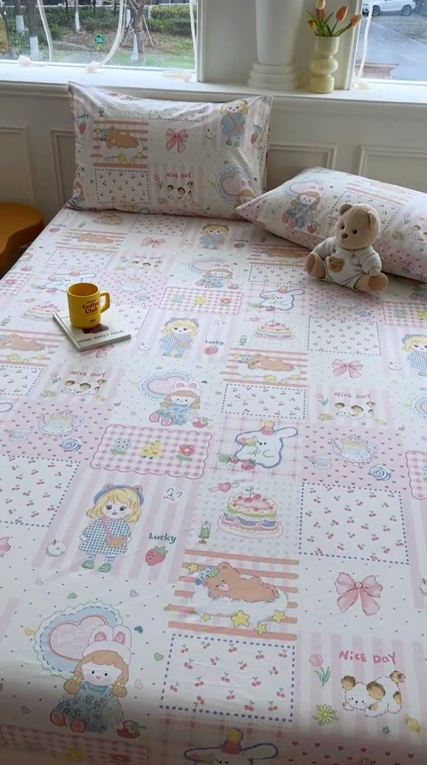 91家纺网 家纺一手货源 找家纺 （总）希诺家居 2025新款全棉纯棉卡通小清新床笠