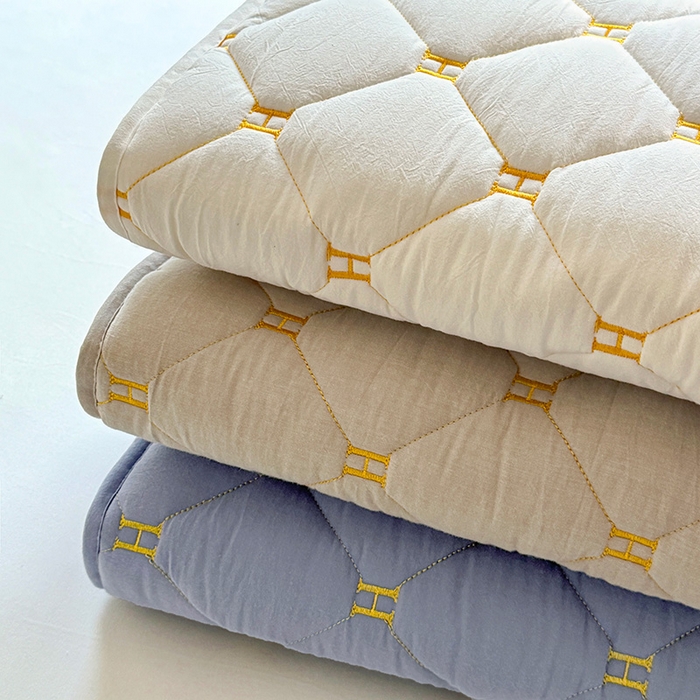 91家纺网 家纺一手货源 找家纺 3C 2024新款H全棉水洗棉床笠 叠拍图