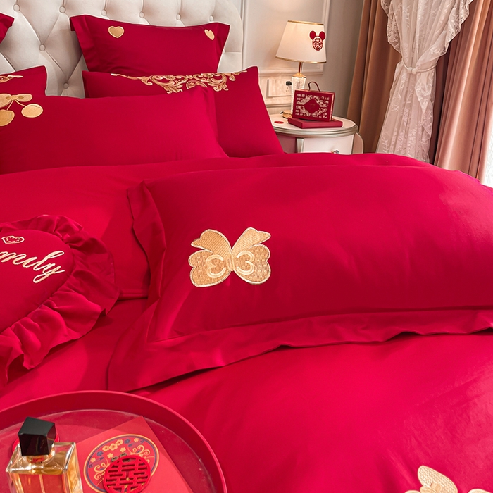 91家纺网 家纺一手货源 找家纺 东方合美（原：皇家传奇） 2023新款亲肤舒适时尚婚庆四件套系列 可爱