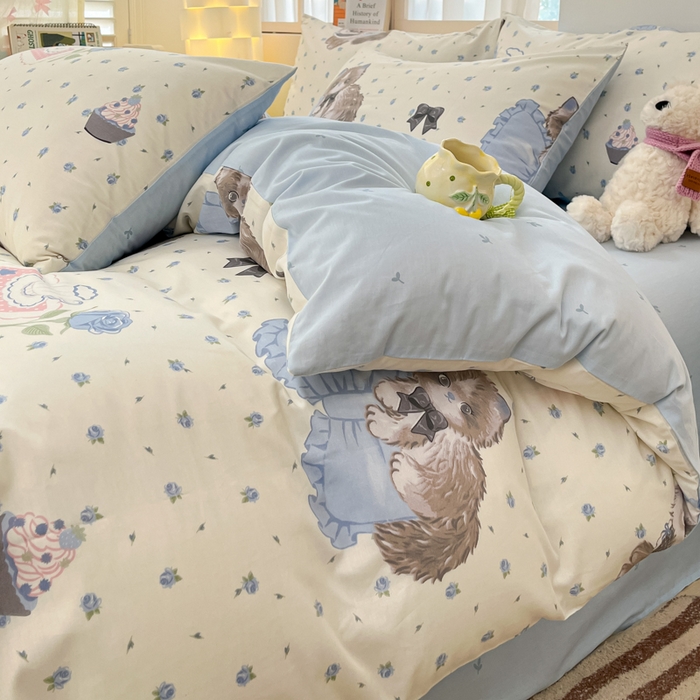 91家纺网 家纺一手货源 找家纺 2025新款全棉卡通小清新系列四件套 奶油甜宠