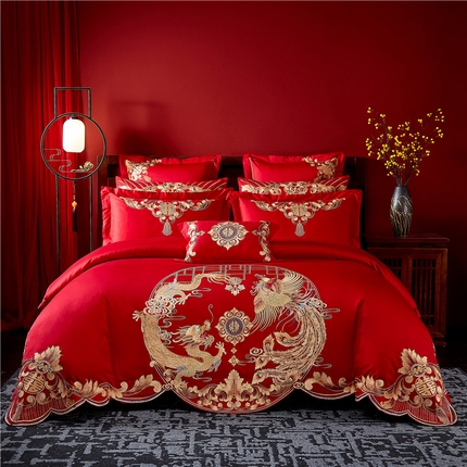 91家纺网 家纺一手货源 找家纺 （总）2023新款120s提花长绒棉婚庆多件套系列