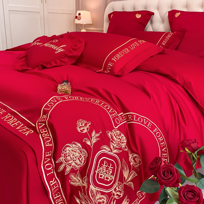 91家纺网 家纺一手货源 找家纺 东方合美（原：皇家传奇） 2023新款亲肤舒适时尚婚庆四件套系列 爱丽丝