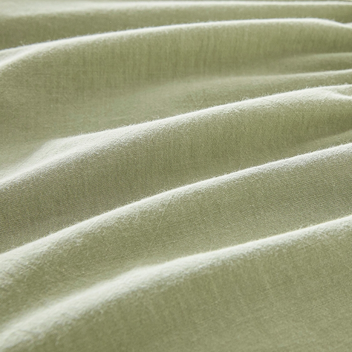 91家纺网 家纺一手货源 找家纺 3C 2025新款全棉水洗棉夹棉床笠-梦屿系列 梦屿 抹茶绿