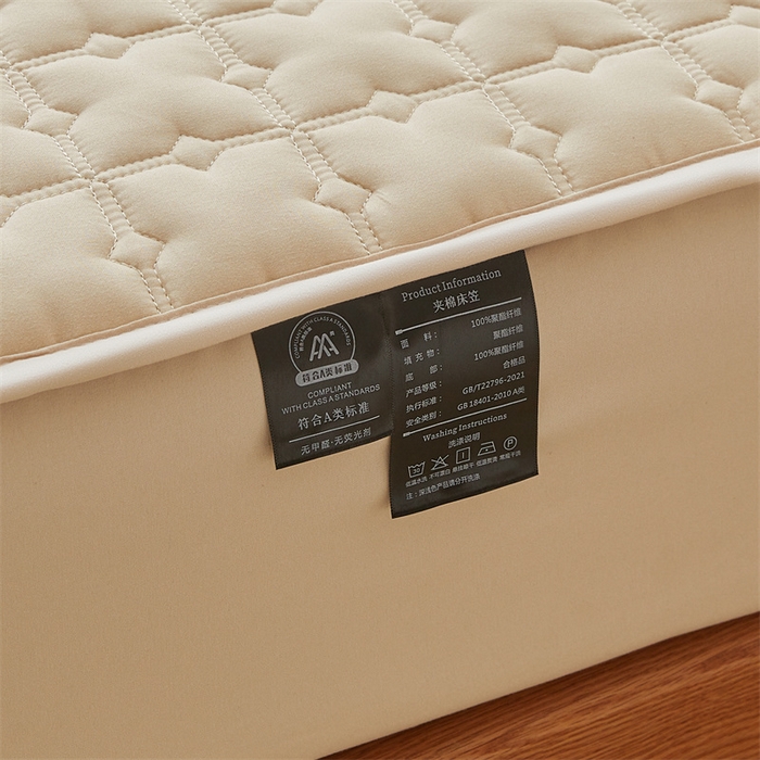 91家纺网 家纺一手货源 找家纺 3C 2025新款A类时尚格防水隔脏床笠 时尚格-浅卡其