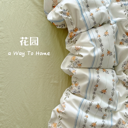 91家纺网 家纺一手货源 找家纺 （总）阿曼达 2024新款ins博主风亲肤柔软印花卡通水洗m四件套（专版花型）