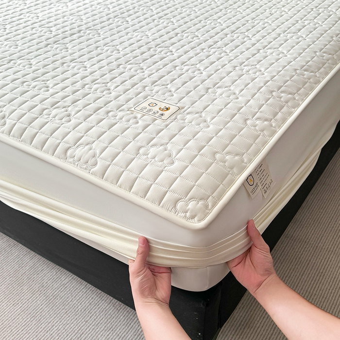 91家纺网 家纺一手货源 找家纺 （总）3C 2025新款A类亲肤夹棉床笠-小云朵