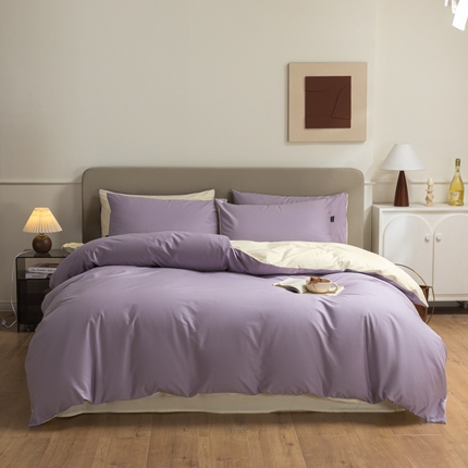 91家纺网 家纺一手货源 找家纺 （总）典曼家纺 2025新品A类长绒棉纯色双拼四件套