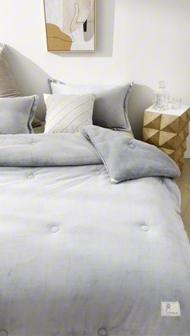 91家纺网 家纺一手货源 找家纺 法芙娜 2025新款牛奶绒懒人被 灰色