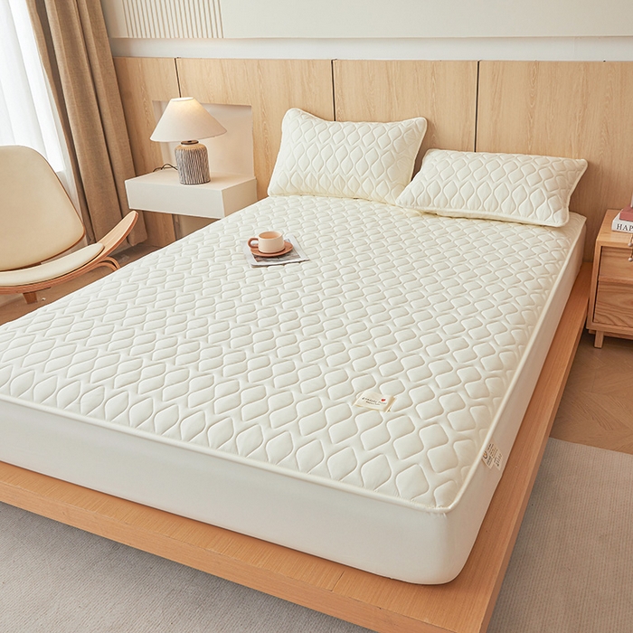 91家纺网 家纺一手货源 找家纺 （总）3C 2025新款A类菱形格防水隔脏床笠-卡诺