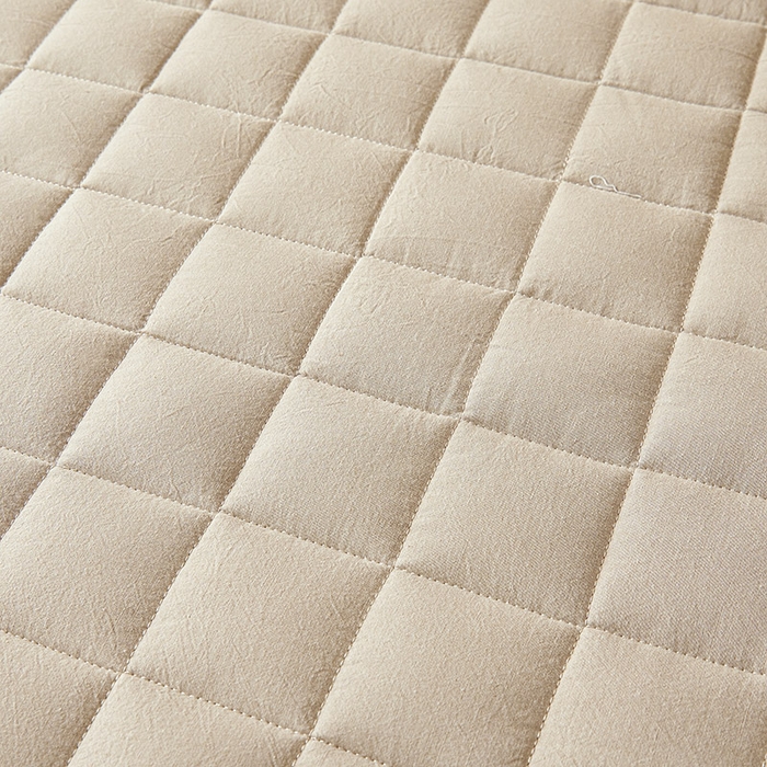 91家纺网 家纺一手货源 找家纺 3C 2025新款全棉水洗棉夹棉床笠-良品 良品 清新灰