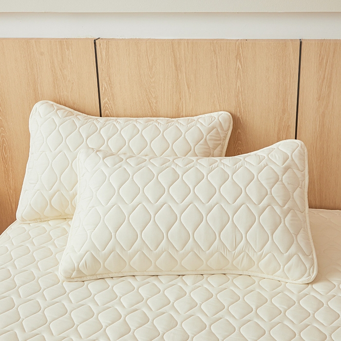 91家纺网 家纺一手货源 找家纺 3C 2025新款A类菱形格防水隔脏床笠-卡诺 卡诺-肤白