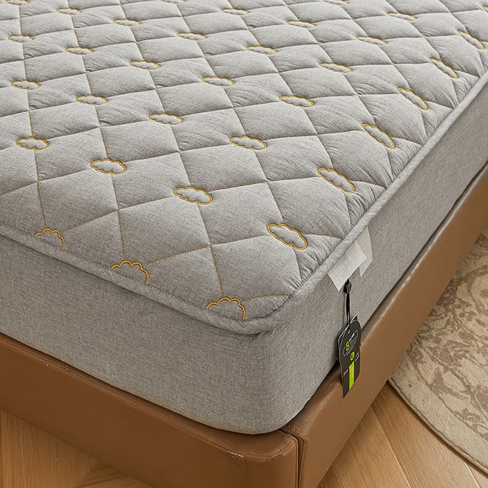 91家纺网 家纺一手货源 找家纺 3C 2024新款云朵全棉水洗棉床笠 云朵 冰山灰