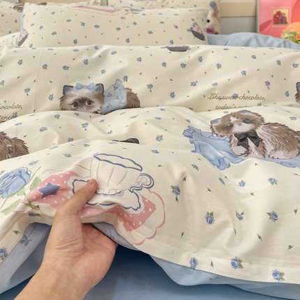 2025新款全棉卡通小清新系列四件套 奶油甜宠