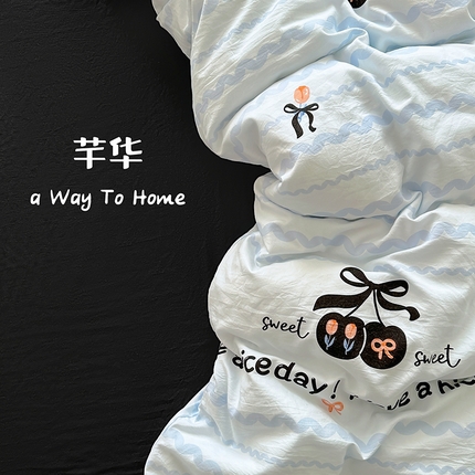 91家纺网 家纺一手货源 找家纺 （总）阿曼达 2024新款ins博主风亲肤柔软印花卡通水洗m四件套（专版花型）