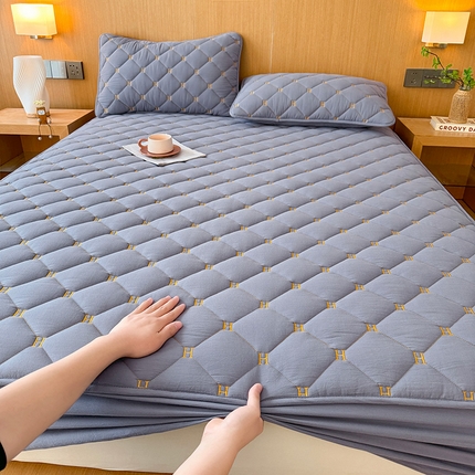 3C 2024新款H全棉水洗棉床笠 蓝灰