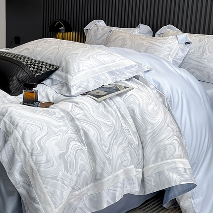 91家纺网 家纺一手货源 找家纺 （总） 春夏爆款全棉数码印花四件套纯棉轻奢风长绒棉床单被套时尚床上用品浮影