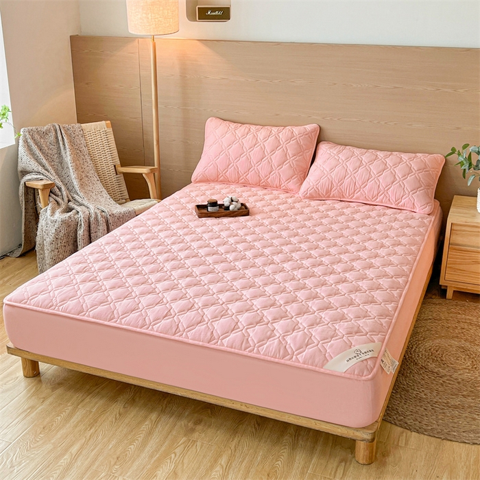 91家纺网 家纺一手货源 找家纺 3C 2024新款A类全棉抗菌防水床笠 全棉防水-灵玉色