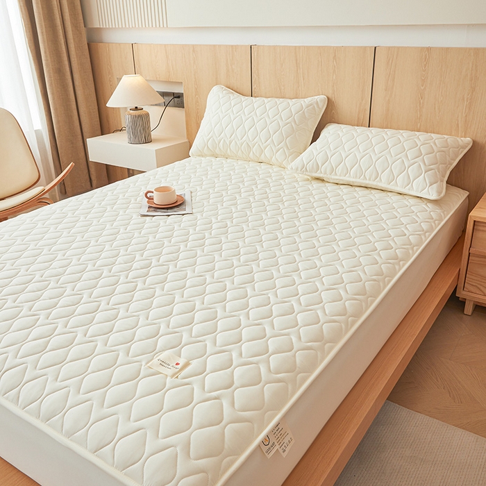 91家纺网 家纺一手货源 找家纺 （总）3C 2025新款A类菱形格防水隔脏床笠-卡诺