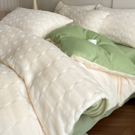 91家纺网 家纺一手货源 找家纺 （总）（买家秀 爆款不断货）A类母婴级兔兔绒四件套小泡泡牛奶绒珊瑚绒四件套雪花绒四件套兔兔绒牛奶绒四件套