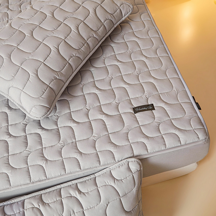 91家纺网 家纺一手货源 找家纺 3C 2025新款A类亲肤夹棉床笠-阡陌 阡陌 冰山灰