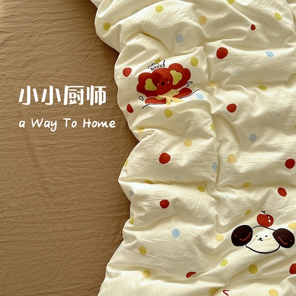 91家纺网 家纺一手货源 找家纺 （总）阿曼达 2024新款ins博主风亲肤柔软印花卡通水洗m四件套（专版花型）