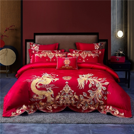 91家纺网 家纺一手货源 找家纺 （总）2023新款120s提花长绒棉婚庆多件套系列