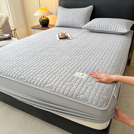 3C 2025新款A类亲肤夹棉床笠-小云朵 小云朵 星辰灰