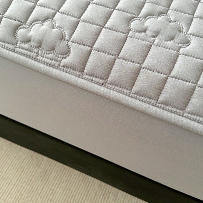 91家纺网 家纺一手货源 找家纺 3C 2025新款A类亲肤夹棉床笠-小云朵 小云朵 星辰灰