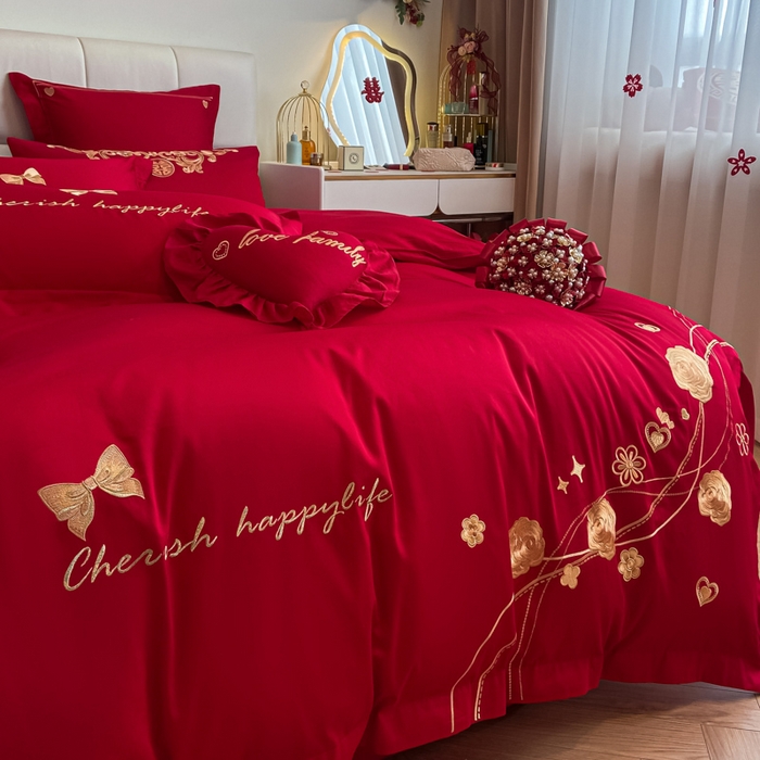 91家纺网 家纺一手货源 找家纺 东方合美（原：皇家传奇） 2023新款小红书风格热款40S婚庆系列 玫瑰