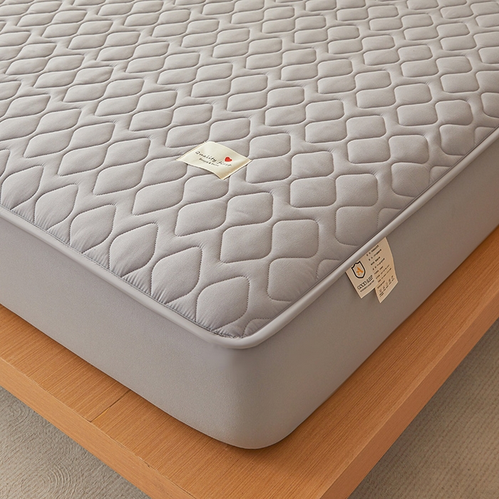 91家纺网 家纺一手货源 找家纺 3C 2025新款A类菱形格防水隔脏床笠-卡诺 卡诺-烟灰