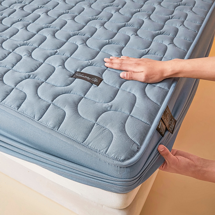 91家纺网 家纺一手货源 找家纺 3C 2025新款A类亲肤夹棉床笠-阡陌 阡陌 海洋蓝