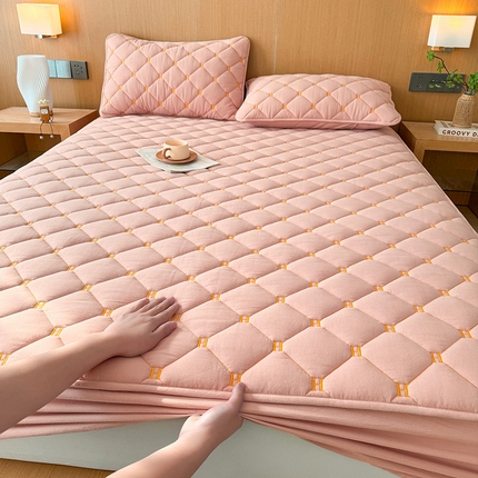 3C 2024新款H全棉水洗棉床笠 浅豆沙